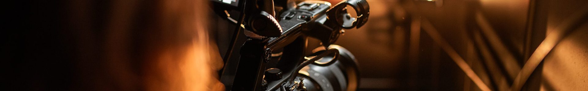 Behind the scenes of filming films or video products and the film crew of the film crew on the set in the pavilion of the film studio. Video Production Concept